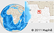 Shaded Relief Location Map of Quela, highlighted country