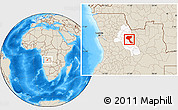 Shaded Relief Location Map of Quela, highlighted parent region