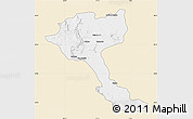 Classic Style Map of Quela, single color outside