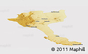 Physical Panoramic Map of Quela, cropped outside