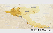 Physical Panoramic Map of Quela, lighten