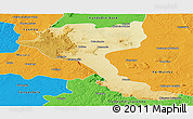 Physical Panoramic Map of Quela, political outside