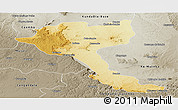 Physical Panoramic Map of Quela, semi-desaturated