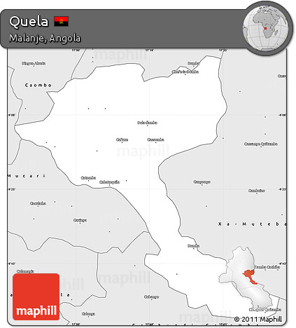 Silver Style Simple Map of Quela
