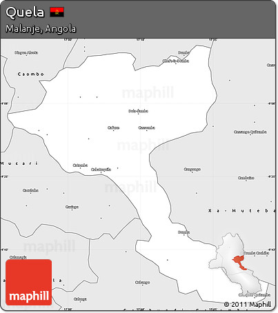 Silver Style Simple Map of Quela