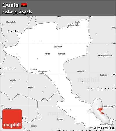 Silver Style Simple Map of Quela