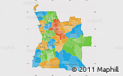 Political Map of Angola, cropped outside