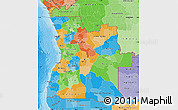 Political Map of Angola, political shades outside
