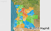 Political Map of Angola, satellite outside