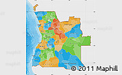 Political Map of Angola, single color outside