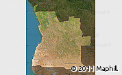 Satellite Map of Angola, darken, land only