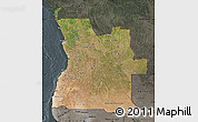 Satellite Map of Angola, darken, semi-desaturated