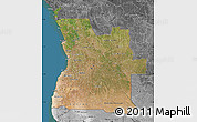Satellite Map of Angola, desaturated, land only