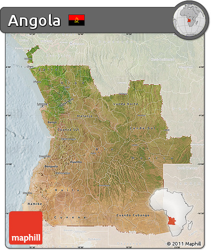 Satellite Map of Angola, lighten