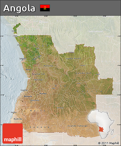 Satellite Map of Angola, lighten