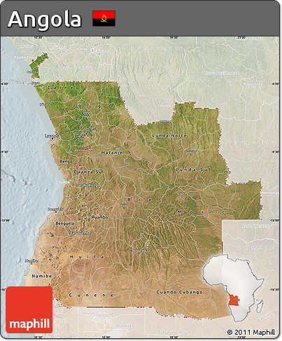 Satellite Map of Angola, lighten