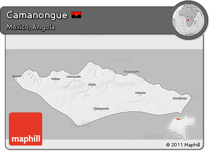 Gray 3D Map of Camanongue, single color outside