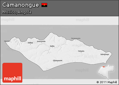 Gray 3D Map of Camanongue, single color outside