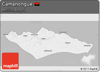 Gray 3D Map of Camanongue, single color outside
