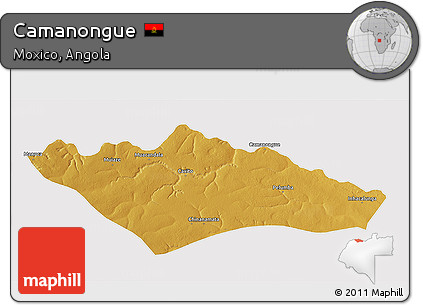 Physical 3D Map of Camanongue, cropped outside