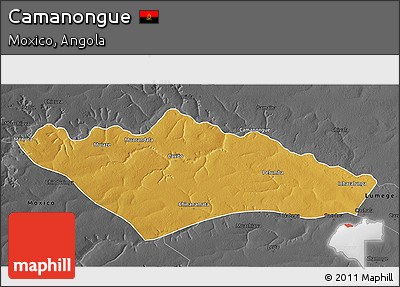 Physical 3D Map of Camanongue, darken, desaturated