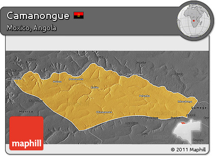Physical 3D Map of Camanongue, darken, desaturated