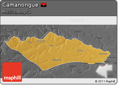Physical 3D Map of Camanongue, darken, desaturated