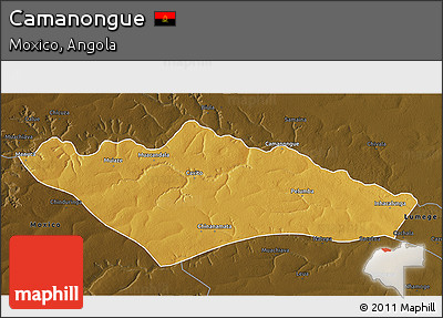 Physical 3D Map of Camanongue, darken