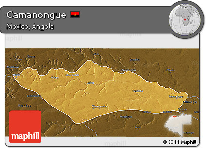 Physical 3D Map of Camanongue, darken