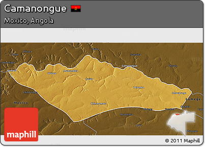 Physical 3D Map of Camanongue, darken