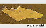 Physical 3D Map of Camanongue, darken