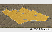 Physical 3D Map of Camanongue, darken, semi-desaturated