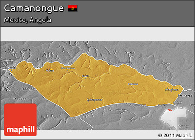 Physical 3D Map of Camanongue, desaturated