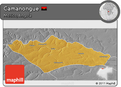 Physical 3D Map of Camanongue, desaturated