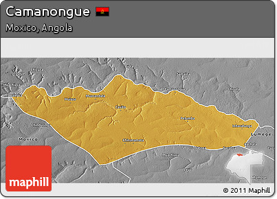 Physical 3D Map of Camanongue, desaturated