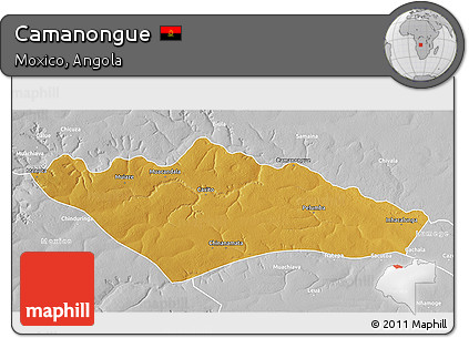 Physical 3D Map of Camanongue, lighten, desaturated