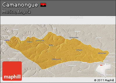Physical 3D Map of Camanongue, lighten, semi-desaturated
