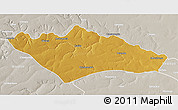 Physical 3D Map of Camanongue, lighten, semi-desaturated
