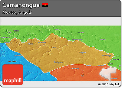 Physical 3D Map of Camanongue, political outside