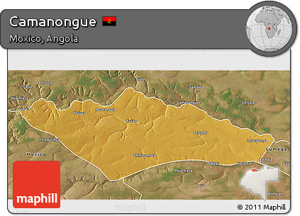 Physical 3D Map of Camanongue, satellite outside