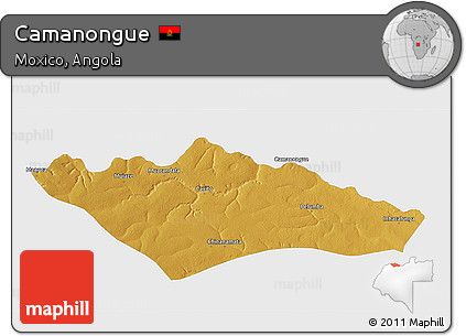 Physical 3D Map of Camanongue, single color outside