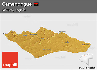 Physical 3D Map of Camanongue, single color outside
