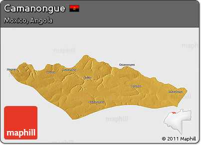 Physical 3D Map of Camanongue, single color outside
