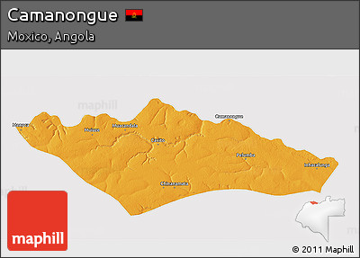 Political 3D Map of Camanongue, cropped outside