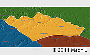 Political 3D Map of Camanongue, darken