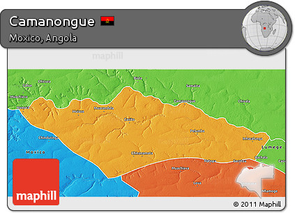 Political 3D Map of Camanongue