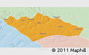Political 3D Map of Camanongue, lighten