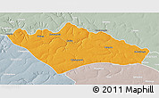 Political 3D Map of Camanongue, lighten, semi-desaturated
