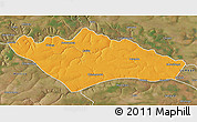 Political 3D Map of Camanongue, satellite outside
