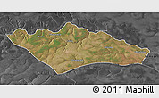 Satellite 3D Map of Camanongue, darken, desaturated